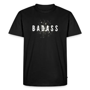 Badass Glitter Stars Mental Strength Statement - Men's Premium Organic T-Shirt - black - Front - Nico (187cm)