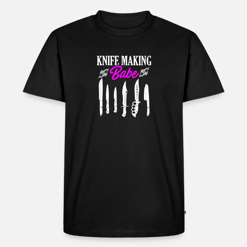 Knife Making Babe Messer Design - Männer Premium Bio T-Shirt - Schwarz