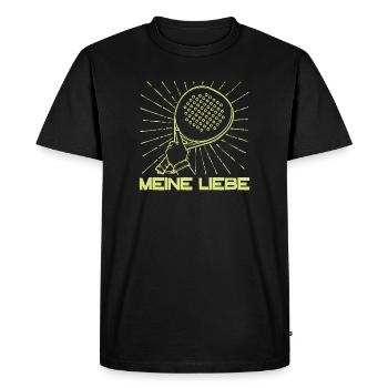 Tournoi de raquette de joueur Padel Sport - T-shirt Premium bio Homme - noir - Devant - Nico (187cm)