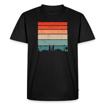 Sunset Skyline Gradient Tee - Men's Premium Organic T-Shirt - black - Front - Nico (187cm)