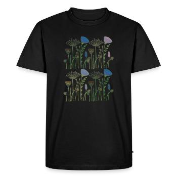 Fleurs séchées prairie fleurie - T-shirt Premium bio Homme - noir - Devant - Nico (187cm)