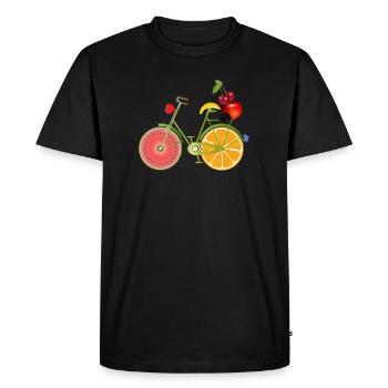 drôle de vélo vert fruité décoré - T-shirt Premium bio Homme - noir - Devant - Nico (187cm)