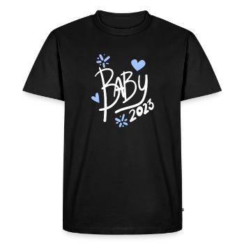 Baby 2023 - Birth Pregnant 2023 - Baby Boy - Men's Premium Organic T-Shirt - black - Front - Nico (187cm)