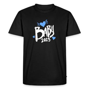 Baby 2023 - Birth Pregnant 2023 - Baby Boy - Men's Premium Organic T-Shirt - black - Front - Nico (187cm)