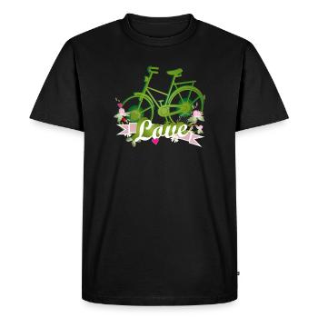 Vélo vert conçu avec beaucoup d’amour - T-shirt Premium bio Homme - noir - Devant - Nico (187cm)