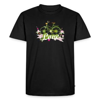Vélo vert conçu avec beaucoup d’amour - T-shirt Premium bio Homme - noir - Devant - Nico (187cm)