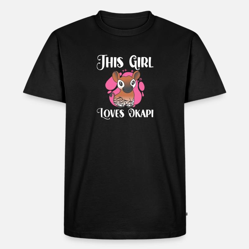 Dieses Mädchen liebt Okapi - Männer Premium Bio T-Shirt - Schwarz