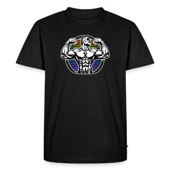 Figurine de puissance dans Rainbow Halos Bodybuilder - T-shirt Premium bio Homme - noir - Devant - Nico (187cm)