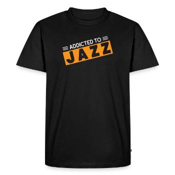 Accro au jazz - T-shirt Premium bio Homme - noir - Devant - Nico (187cm)