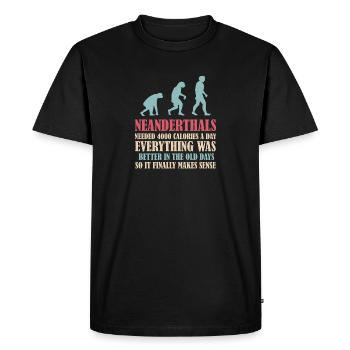 Neanderthal prehistoric primate anthropologist - Men's Premium Organic T-Shirt - black - Front - Nico (187cm)