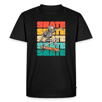Skateboard Cool Skateboarder Skeleton Coloré - T-shirt Premium bio Homme - noir - Devant - Nico (187cm)
