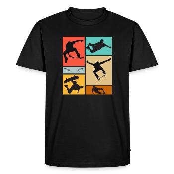 Skateboard Cool Skateboarder Collage Coloré - T-shirt Premium bio Homme - noir - Devant - Nico (187cm)