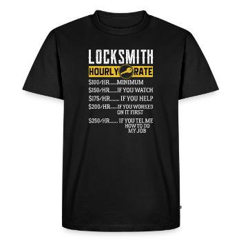 Locksmith Hourly rates Locksmith - Men's Premium Organic T-Shirt - black - Front - Nico (187cm)