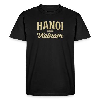 Hanoi Vietnam City of Peace Vintage - Men's Premium Organic T-Shirt - black - Front - Nico (187cm)