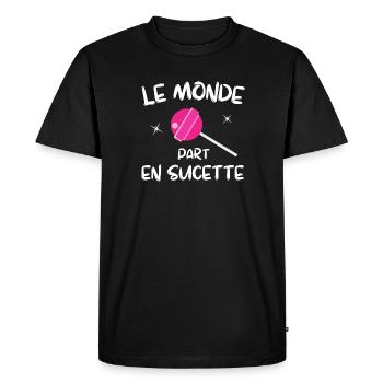 planète terre, sauver la planète - T-shirt Premium bio Homme - noir - Devant - Nico (187cm)