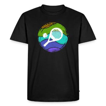 Padel tennis sport Balles de raquette - T-shirt Premium bio Homme - noir - Devant - Nico (187cm)