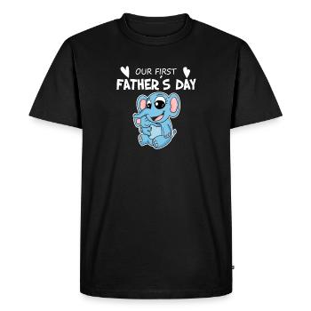 Fête des Pères - Premier cadeau de la fête des Pères - T-shirt Premium bio Homme - noir - Devant - Nico (187cm)