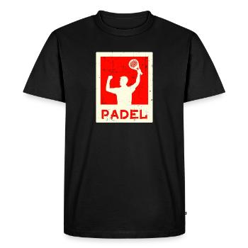 Leisure Training Player Saying Racket Padel - Men's Premium Organic T-Shirt - black - Front - Nico (187cm)
