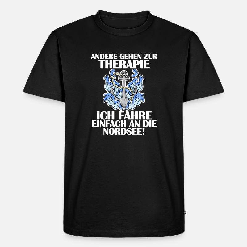 Nordsee - Männer Premium Bio T-Shirt - Schwarz