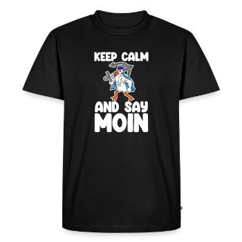 Mer du Nord Lune Bas allemand - T-shirt Premium bio Homme - noir - Devant - Nico (187cm)