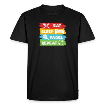 Padel Team Player Padel Racket Sport Statement - Men's Premium Organic T-Shirt - black - Front - Nico (187cm)