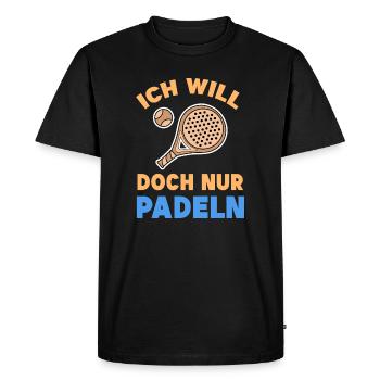 Déclaration du tournoi de raquette du joueur Balles de sport - T-shirt Premium bio Homme - noir - Devant - Nico (187cm)