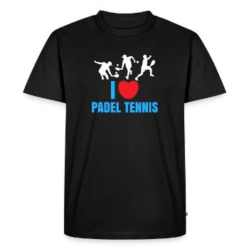 I Love Padel Padel Team Tennis Statement Heart - T-shirt Premium bio Homme - noir - Devant - Nico (187cm)