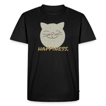 Bonheur de chat - T-shirt Premium bio Homme - noir - Devant - Nico (187cm)