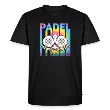 Padel Tennis Coloré - T-shirt Premium bio Homme - noir - Devant - Nico (187cm)