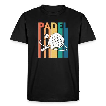 Padel Tennis Retro Vintage - Men's Premium Organic T-Shirt - black - Front - Nico (187cm)