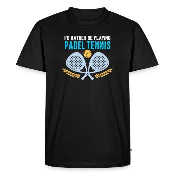 Padel Id préfère jouer au Padel Tennis - T-shirt Premium bio Homme - noir - Devant - Nico (187cm)