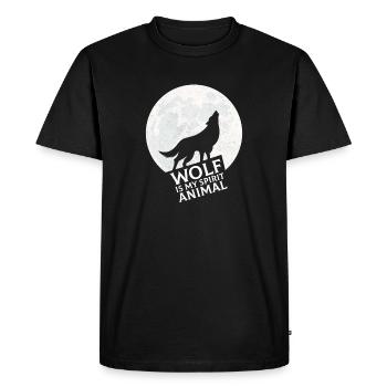 Le loup est mon animal spirituel - T-shirt Premium bio Homme - noir - Devant - Nico (187cm)