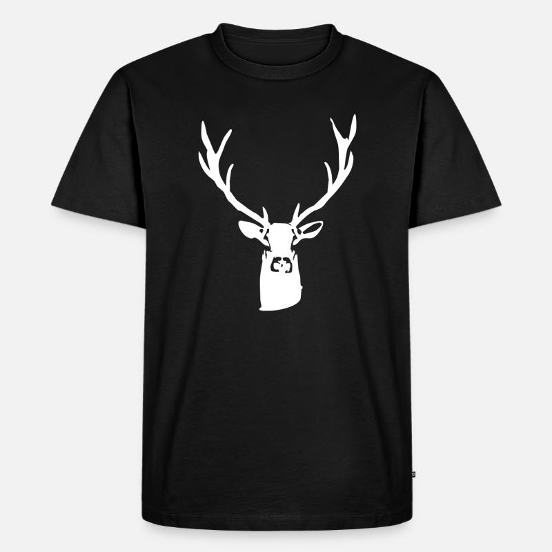 Edler Hirsch - Männer Premium Bio T-Shirt - Schwarz