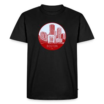 Cercle d’horizon de Boston - T-shirt Premium bio Homme - noir - Devant - Nico (187cm)