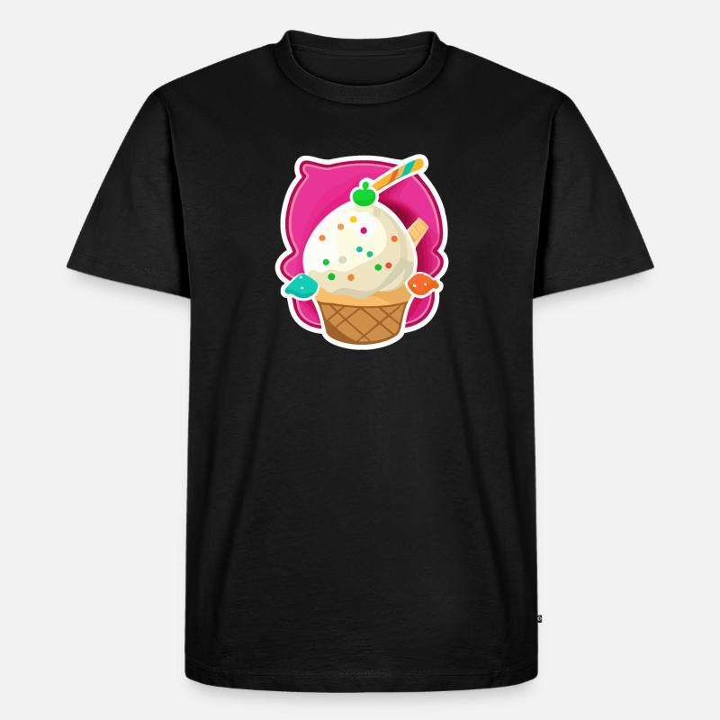 Eis, Eiscreme - Männer Premium Bio T-Shirt - Schwarz