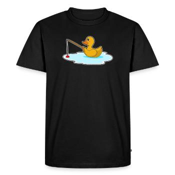 Duck Angler Fishing Rod Fishing - Men's Premium Organic T-Shirt - black - Front - Nico (187cm)