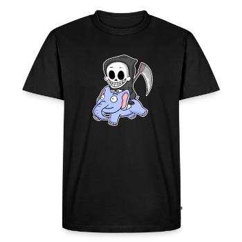 Grim Reaper Elephant - Men's Premium Organic T-Shirt - black - Front - Nico (187cm)