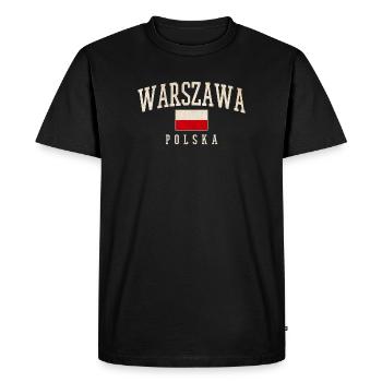 Varsovie Pologne Drapeau Style - T-shirt Premium bio Homme - noir - Devant - Nico (187cm)