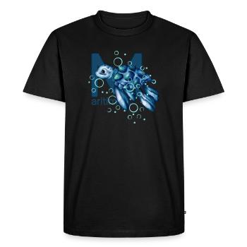 Maritime Turtle - Men's Premium Organic T-Shirt - black - Front - Nico (187cm)