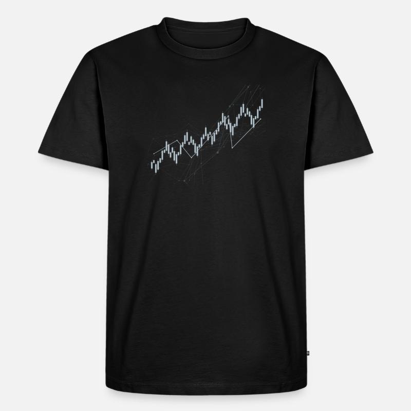 Candlestick-Diagramm - Männer Premium Bio T-Shirt - Schwarz