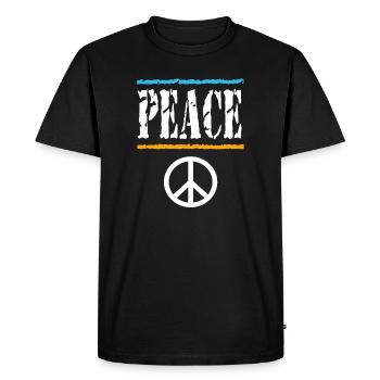 T-shirt rétro Peace Vibes - T-shirt Premium bio Homme - noir - Devant - Nico (187cm)