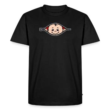 Grossesse Grossesse Ventre de bébé Mère Famille - T-shirt Premium bio Homme - noir - Devant - Nico (187cm)