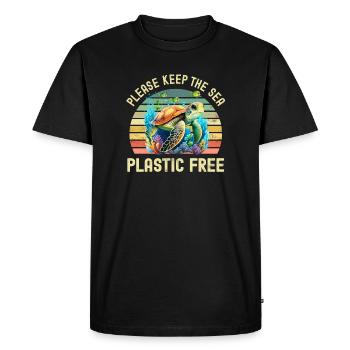 Sea Turtle Environmental Protection - Men's Premium Organic T-Shirt - black - Front - Nico (187cm)
