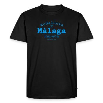 Malaga Andalousie Bleu côtier - T-shirt Premium bio Homme - noir - Devant - Nico (187cm)