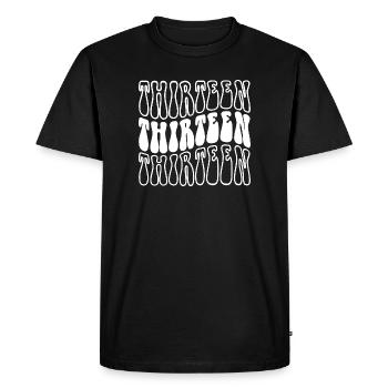 Treize 13e anniversaire garçons filles 13 ans - T-shirt Premium bio Homme - noir - Devant - Nico (187cm)