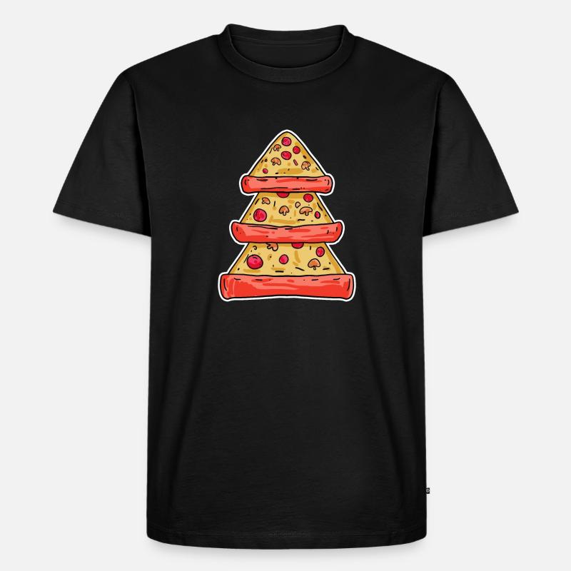 Pizza Baum - Männer Premium Bio T-Shirt - Schwarz
