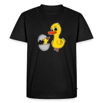 Duck Family - Duck with Baby - Men's Premium Organic T-Shirt - black - Front - Nico (187cm)