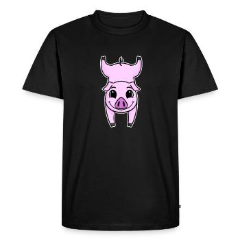 Handstand Pig Gymnastics Headstand Gymnastics - Men's Premium Organic T-Shirt - black - Front - Nico (187cm)