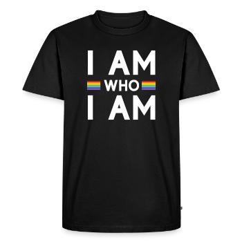 Mois de la fierté - Je suis qui je suis - LGBTQ+ - T-shirt Premium bio Homme - noir - Devant - Nico (187cm)