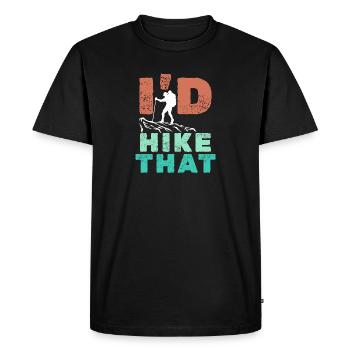Hiking Hiker Statement Mountain Summit Mountaineering - Men's Premium Organic T-Shirt - black - Front - Nico (187cm)